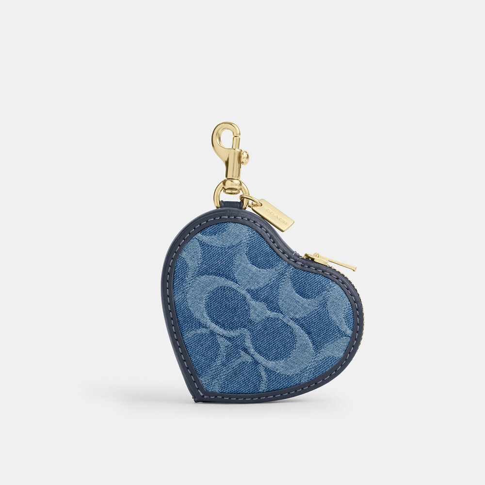Coach Outlet Heart Bag Charm In Signature Denim